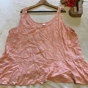 Light Pink Old Navy Top with Flowers XXL
